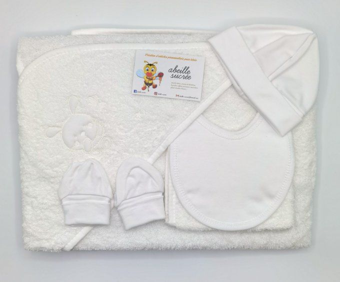coffret bain blanc lapin